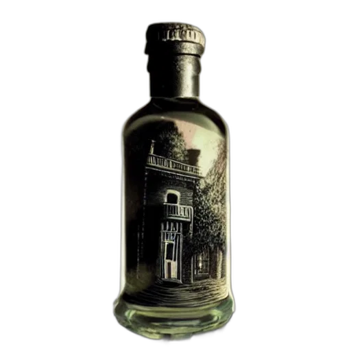 bottle, dress, photorealistic, 3d render transparent PNG cut-out