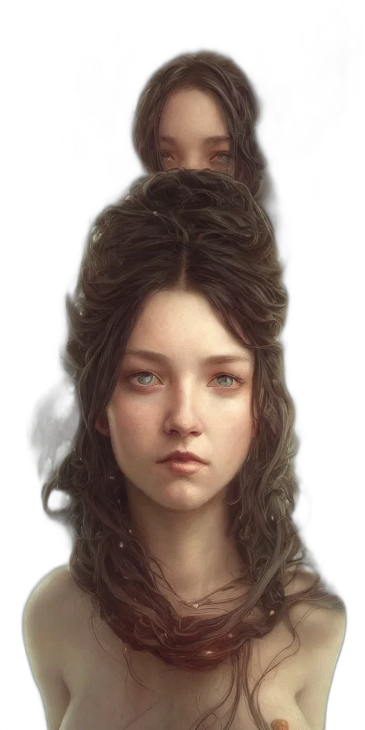 face, hair, crown, staff transparent PNG cut-out