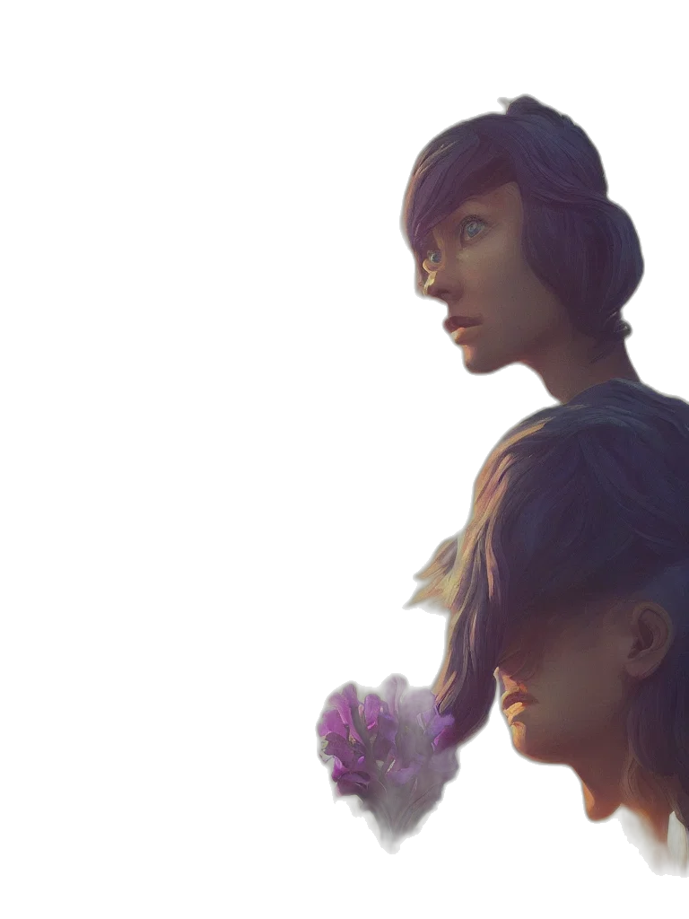 face, flower, crown, mask, concept art, photorealistic, 3d render, fantasy art transparent PNG cut-out
