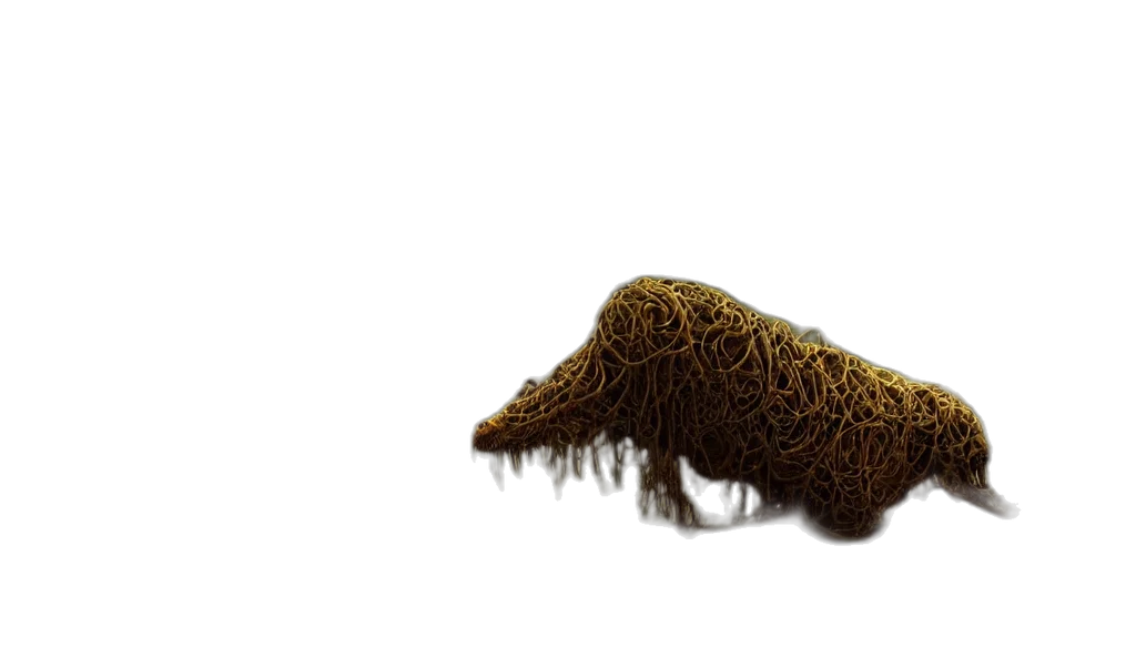 hair, animal, creature, hat, 3d render, photorealistic, concept art, fantasy art transparent PNG cut-out