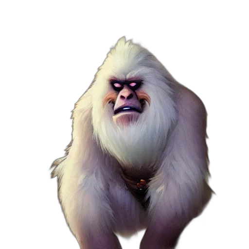 animal, creature, face, staff, concept art, photorealistic, 3d render, fantasy art transparent PNG cut-out