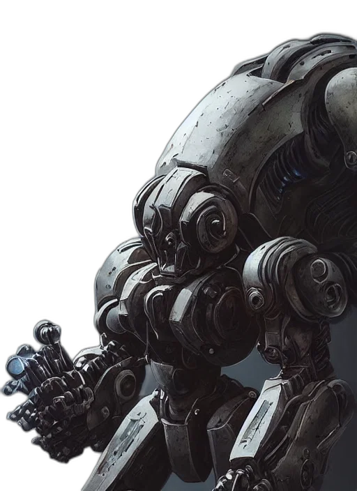 robot, face, weapon, creature transparent PNG cut-out