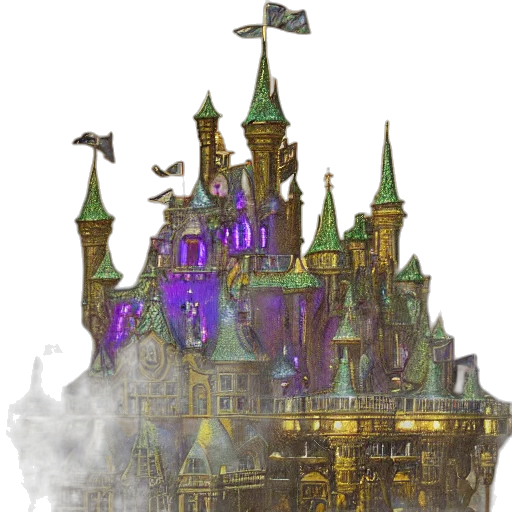 crown, building, concept art, fantasy art, pixel art, 3d render, fog, underwater transparent PNG cut-out