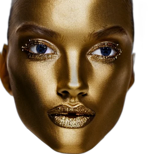 mask, jewelry, face, crown, photorealistic, 3d render, golden, earth tones transparent PNG cut-out
