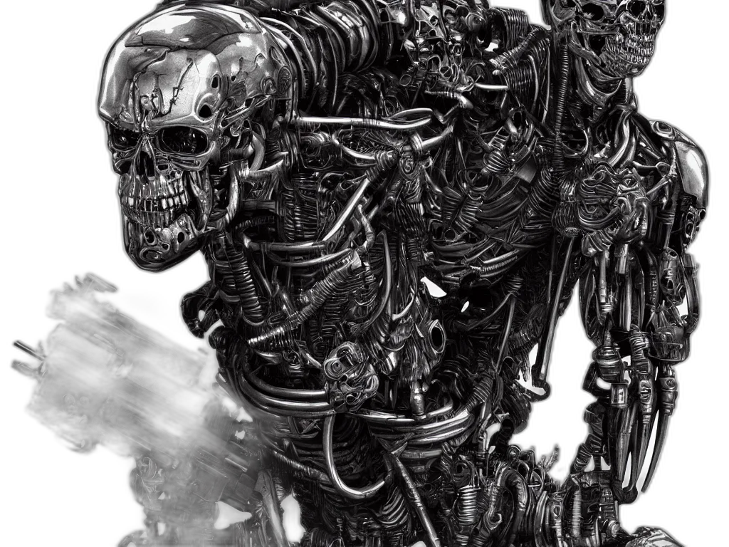 robot, creature, face, comic book art, concept art, cyberpunk, photorealistic, outer space transparent PNG cut-out