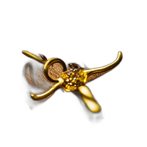jewelry, crown, staff, flower, 3d render, golden, macro, shot transparent PNG cut-out