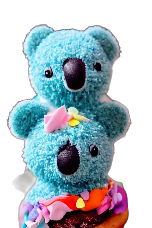 staff, 3d render, cupcake, koala transparent PNG cut-out