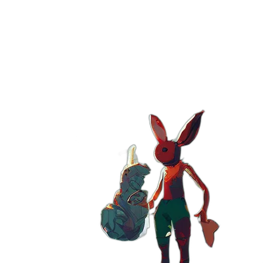 creature, robot, staff, animal, concept art, pixel art, 3d render, watercolor transparent PNG cut-out