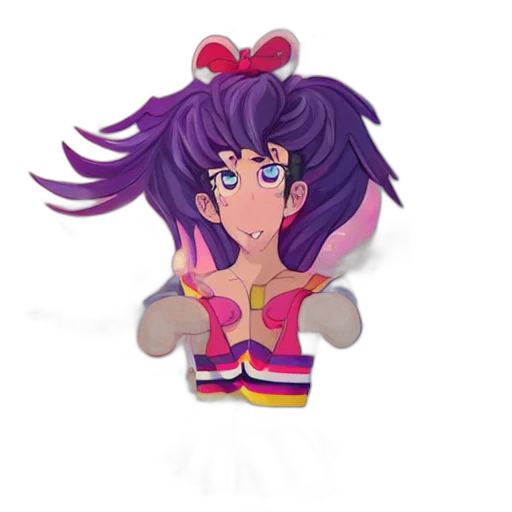 jewelry, vaporwave, anime, pixel art, cartoon, crossdressing, magical, man transparent PNG cut-out