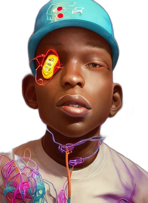 face, mask, jacket, hat, concept art, cyberpunk, photorealistic, fantasy art transparent PNG cut-out