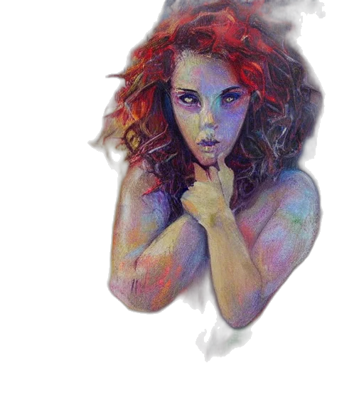 face, creature, jewelry, watercolor, photorealistic, oil painting, fantasy art, neon lights transparent PNG cut-out