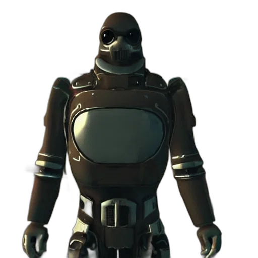 robot, jacket, mask, weapon, concept art, 3d render, cyberpunk, dark transparent PNG cut-out
