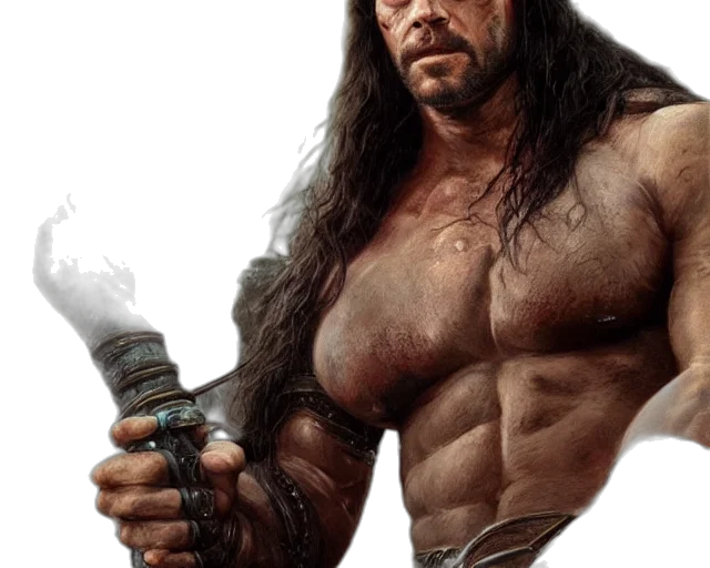 sword, hair, weapon, fantasy art, photorealistic, comic book art, concept art, portrait transparent PNG cut-out