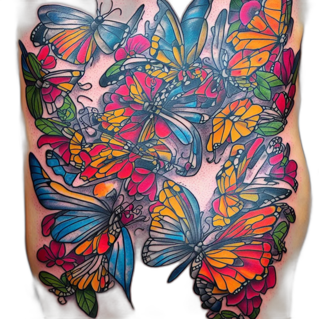watercolor, photorealistic, colorful, neon transparent PNG cut-out