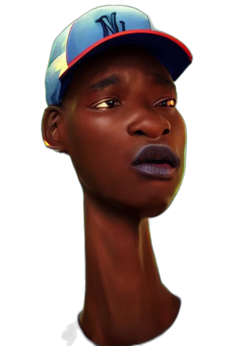 face, hat, creature, animal, concept art, photorealistic, 3d render, cartoon transparent PNG cut-out