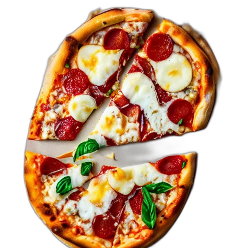 food, face, 3d render, photorealistic, double, cheese, margherita, pizza transparent PNG cut-out