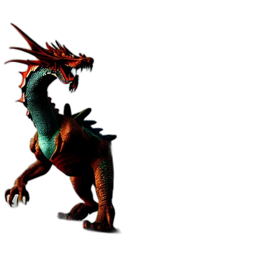 dragon, creature, animal, staff transparent PNG cut-out