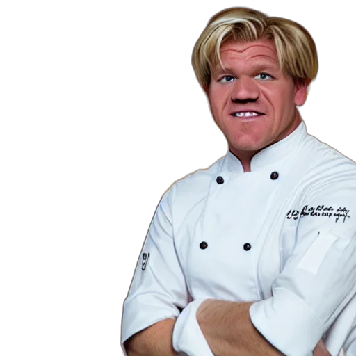 food, staff, hair, face, photorealistic, portrait, chef, gordon transparent PNG cut-out