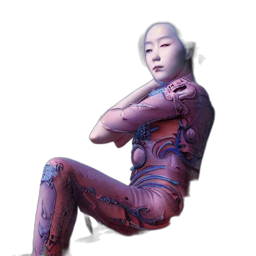 robot, dress, creature, furniture, cyberpunk, photorealistic, concept art, vaporwave transparent PNG cut-out