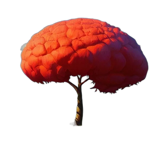 hat, tree, crown, umbrella, 3d render, concept art, photorealistic, pixel art transparent PNG cut-out