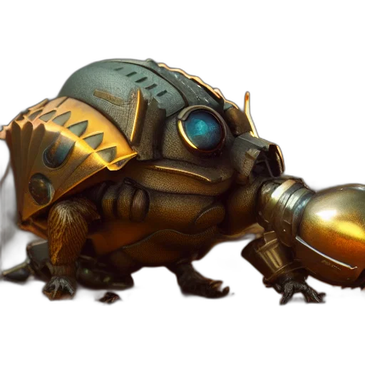 robot, weapon, creature, animal, concept art, 3d render, fantasy art, beatriz transparent PNG cut-out