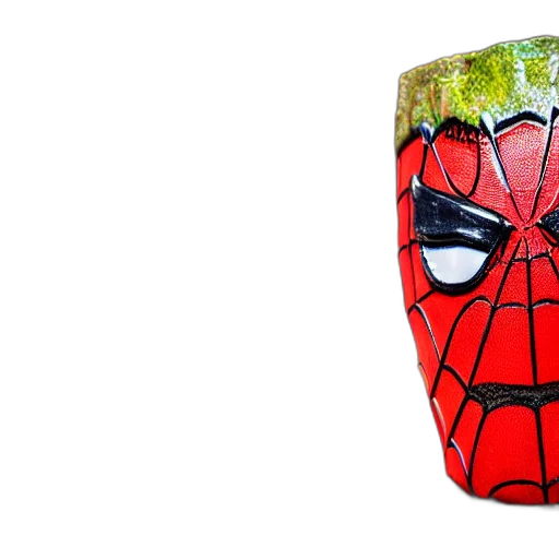 mask, comic book art, 3d render, closeup, photorealistic, photograph, spider, man transparent PNG cut-out
