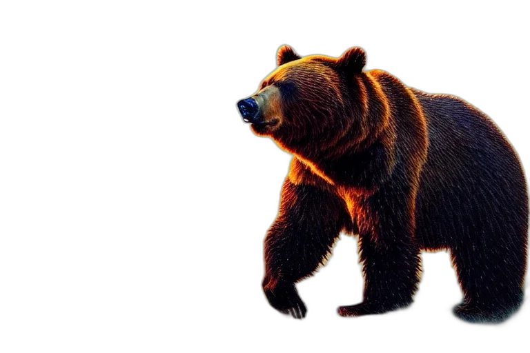 animal, creature, 3d render, concept art, photorealistic, pixel art, bear, fantasy transparent PNG cut-out
