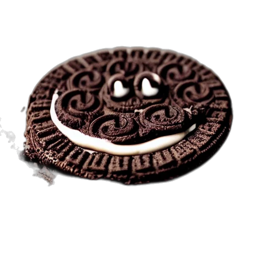 food, jewelry, crown, mask, 3d render, photorealistic, oreo, imprint transparent PNG cut-out