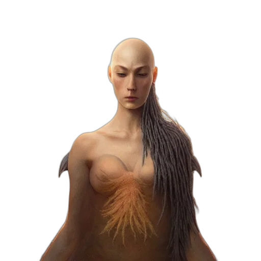 hair, dress, creature, crown transparent PNG cut-out