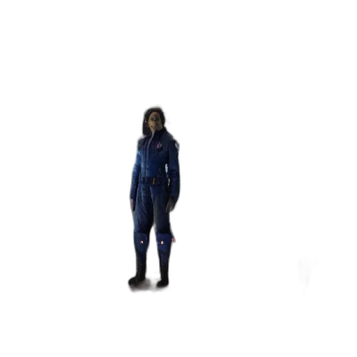 jacket, creature, robot, staff, pixel art, concept art, 3d render, cyberpunk transparent PNG cut-out