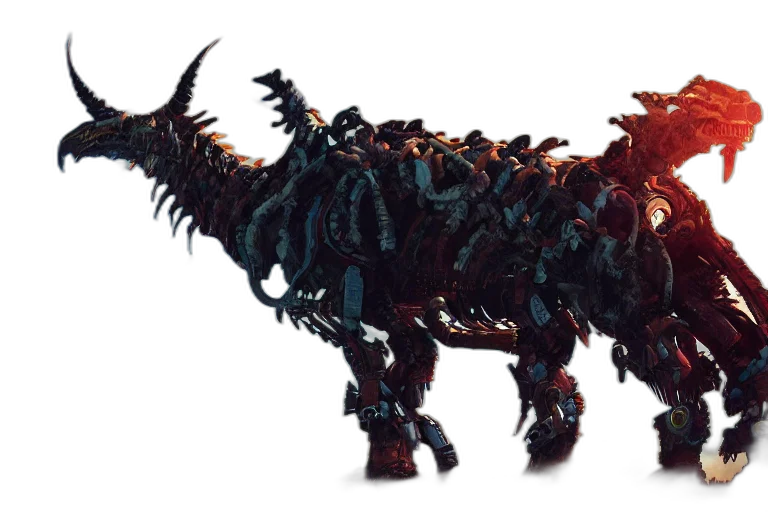 animal, dragon, creature, weapon, concept art, 3d render, fantasy art, pixel art transparent PNG cut-out