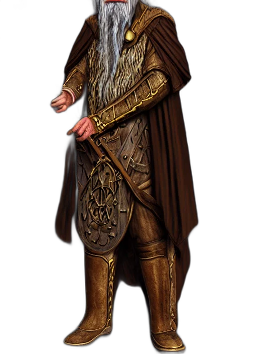 staff, sword, jacket, fantasy art, concept art, 3d render, photorealistic, earth tones transparent PNG cut-out