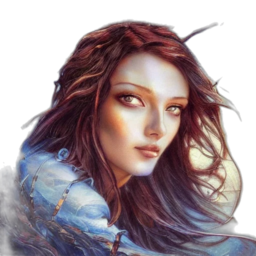 face, hair, dragon, jewelry, fantasy art, photorealistic, oil painting, concept art transparent PNG cut-out