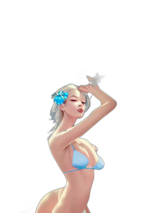 staff, dress, 3d render, concept art, fantasy art, vaporwave, beach, underwater transparent PNG cut-out