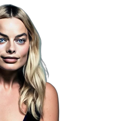 face, photorealistic, margot, robbie transparent PNG cut-out