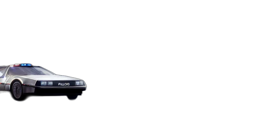 car, robot, face, weapon, photorealistic, concept art, 3d render, delorean transparent PNG cut-out