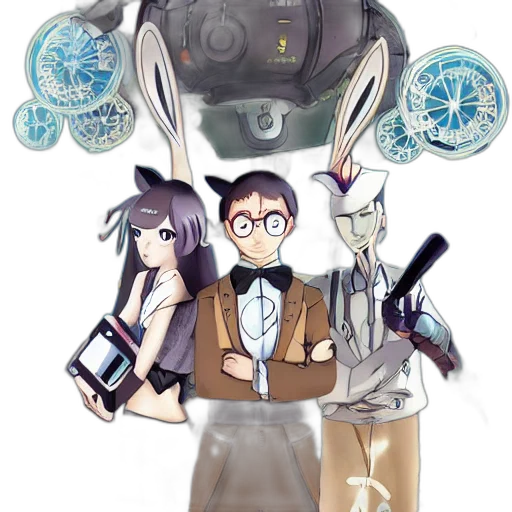 robot, staff, weapon, jacket transparent PNG cut-out