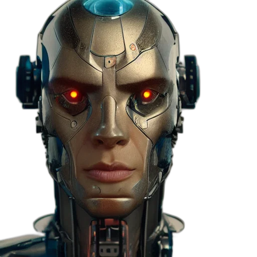 robot, face, cyberpunk, concept art transparent PNG cut-out