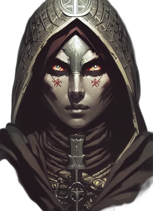 face, mask, staff, sword, comic book art, fantasy art, concept art, pixel art transparent PNG cut-out
