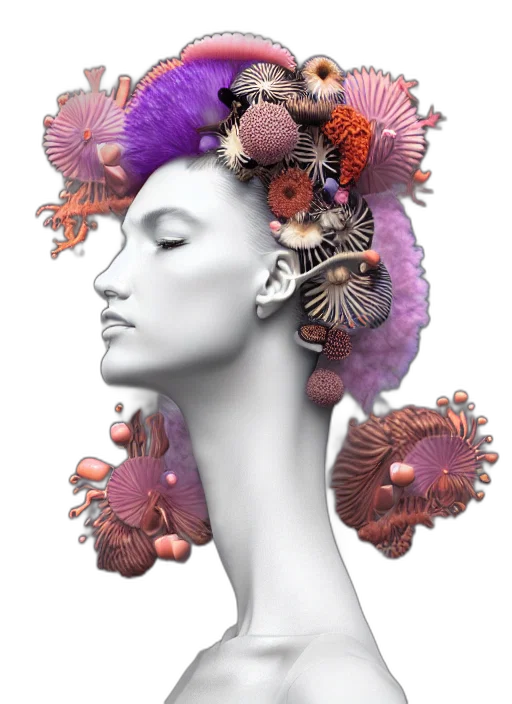 crown, hat, hair, flower transparent PNG cut-out
