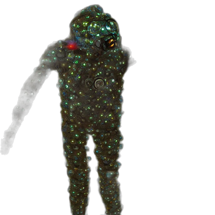 robot, creature, mask, staff transparent PNG cut-out