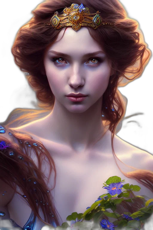 crown, face, jewelry, dress, fantasy art, photorealistic, concept art, oil painting transparent PNG cut-out
