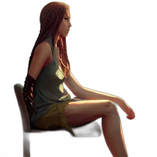 dress, hair, face, furniture transparent PNG cut-out