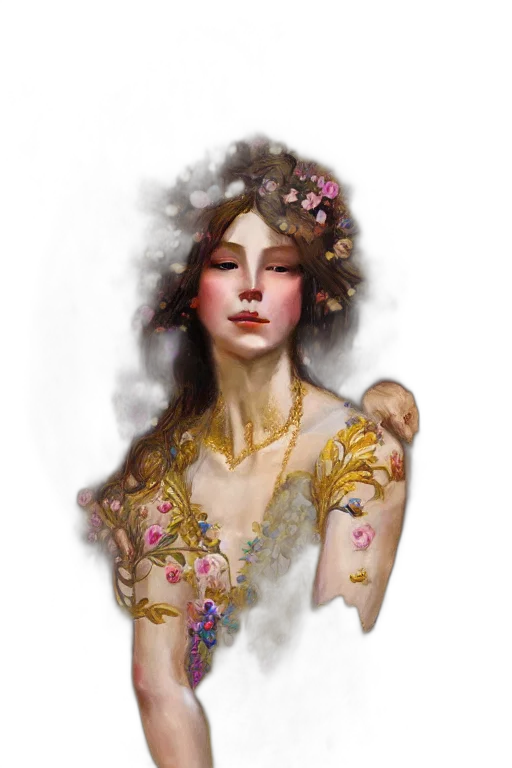 jewelry, dress, crown, fantasy art transparent PNG cut-out