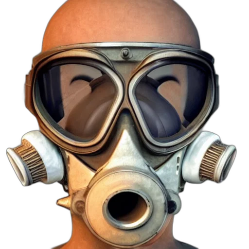mask, face, weapon, jacket, concept art, 3d render, photorealistic, scifi transparent PNG cut-out