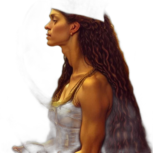 hair, dress, fantasy art, photorealistic transparent PNG cut-out