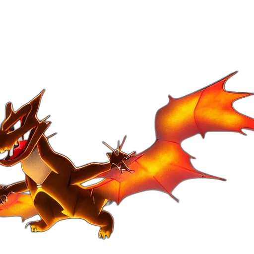 dragon, staff, creature, fantasy art, concept art, pixel art, 3d render, fire transparent PNG cut-out