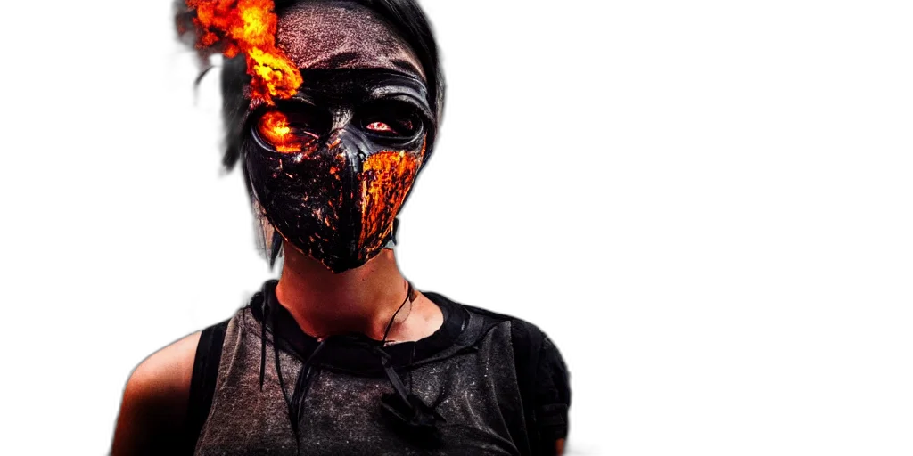 mask, face, cyberpunk, concept art transparent PNG cut-out