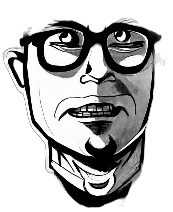 face, staff, cartoon, comic book art, concept art, photorealistic, amateur, ink transparent PNG cut-out