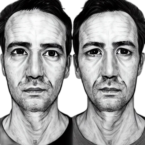 face, mask, photorealistic, 3d render, concept art, cartoon, bilateral, half transparent PNG cut-out